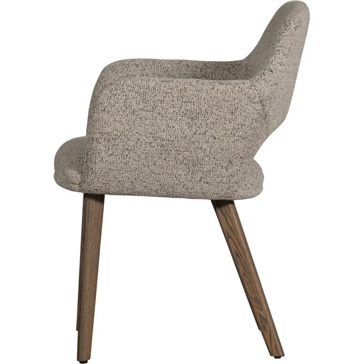 Esszimmerstuhl Murat aus Chenille-Stoff, skandinavisches Design, Natur Braun, weich gepolstert – Bild 2
