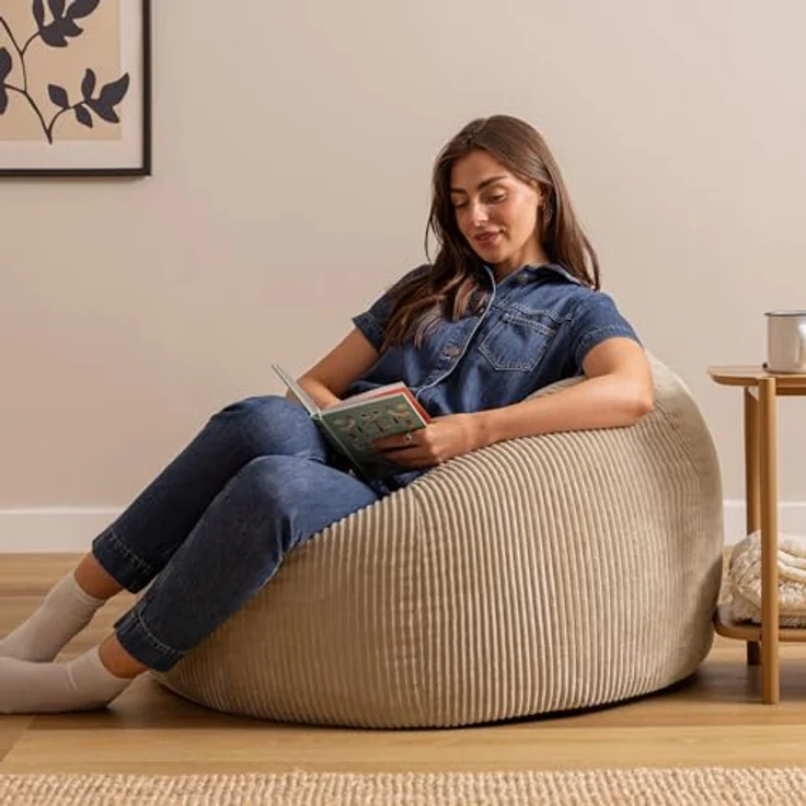 icon Sitzsack Erwachsene XXL aus Cord „Kingston“, Sitzsack XXL, Made in Germany, für Erwachsene & Kinder, für Wohnzimmer – Bild 3