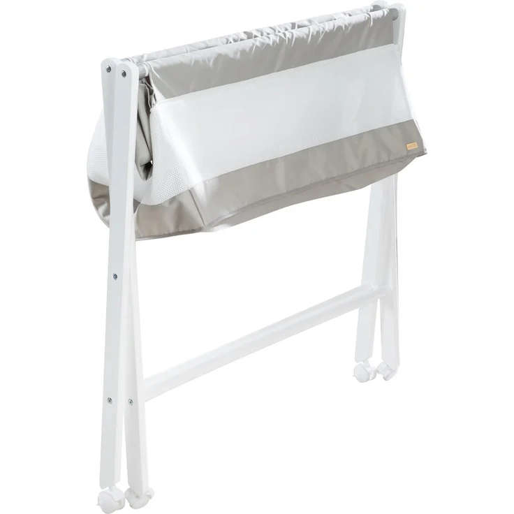 roba Stubenbett - klappbar - Holz - Canvas- & Mesh-Material - inkl. Rollen & Matratze - Weiß / Grau – Bild 2