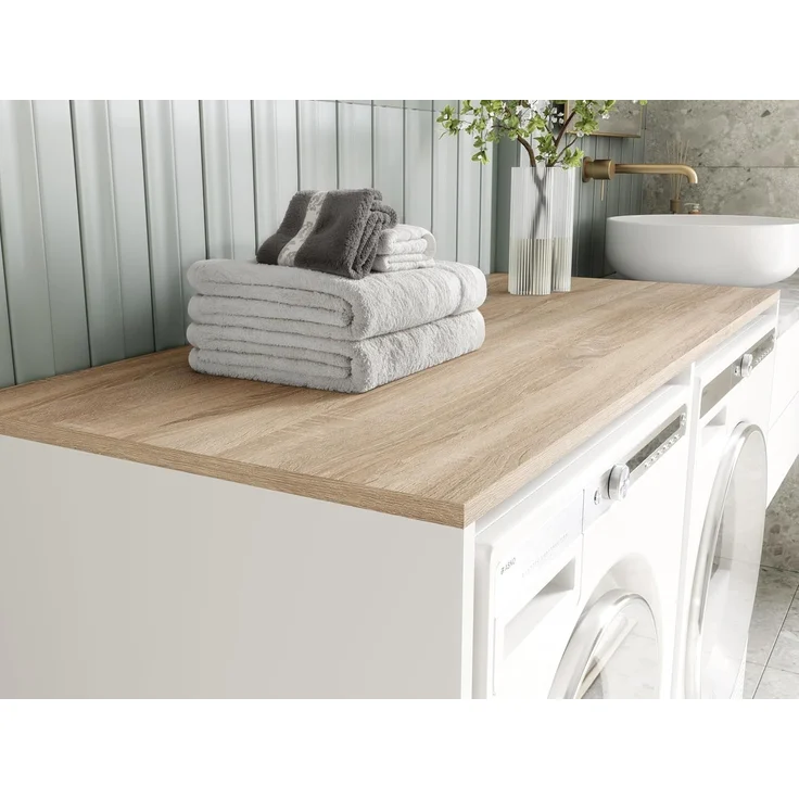 Platan Room Waschmaschinenumbauschrank DORA Waschmaschinenschrank 130 cm breit Überbauschrank Waschmaschine oder Wäschetrockner Schrank für Bad – Bild 5
