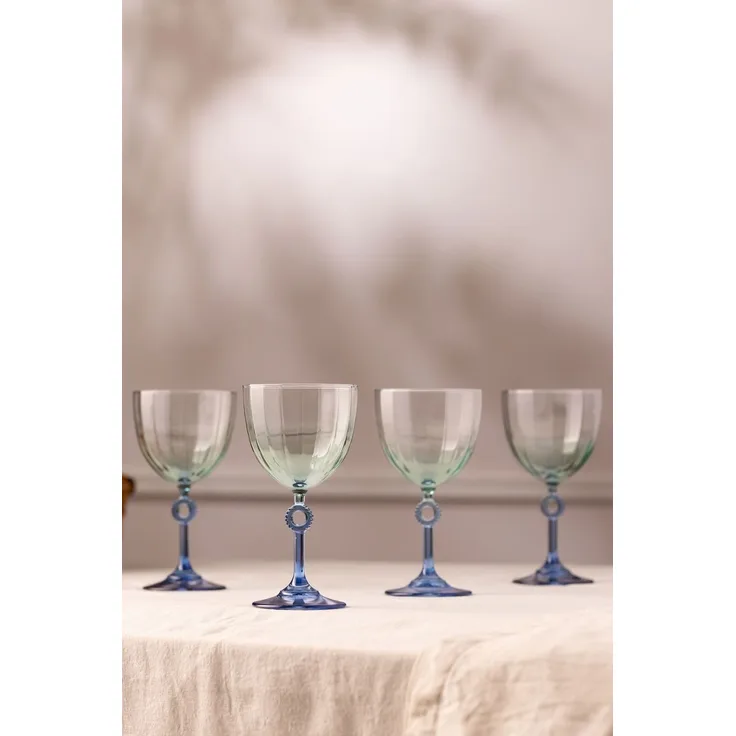 Hermia Concept 'Elite 270 - Blue' Weingläser-Set (4-teilig), Blau, 8,8 x 8,8 x 16,8 cm, 270 ml