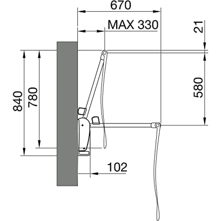 Servetto Kleiderlift Innominato, Wandmontage Kleiderschranklift ausziehbar 620-950mm, Tragkraft 8kg, Kunststoff/Stahl schwarz – Bild 4