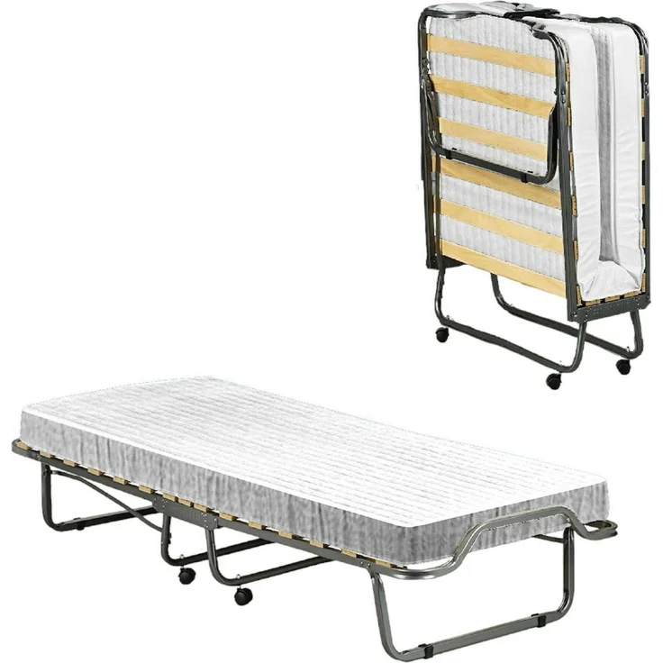 Dmora Klappbett Ace, Feldbett mit 15 Latten, inklusive Matratze, platzsparendes Kinderbett, 100 % Made in Italy, 80 x 190 x 39 cm – Bild 2