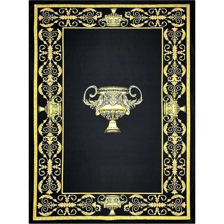 Wohndecke Kuscheldecke Fleecedecke Wohndecke Sherpa Decke mit Motiv schwarz gold, Belle Arti, Couch Sofa Sofadecke Couchdecke Bettdecke Bettüberwurf Sofaüberwurf
