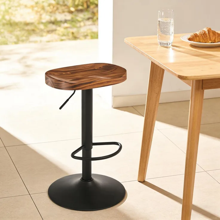(old SKU:T5828P495884)Rustikal Essstühle im modernen Stil,Hochbarstühle,Frühstücksstühle(Nur Es ist nur ein Bar Stuhl enthalten)--Rustikales Braun--41.5x31.5x81cm--YOUDENOVA