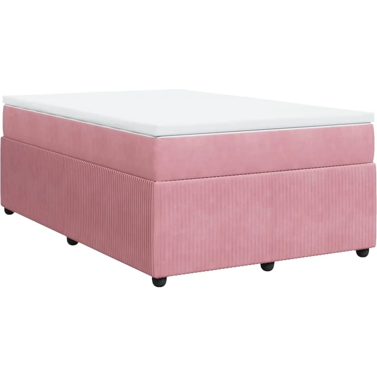vidaXL Boxspringbett mit Matratze Rosa 120x200 cm Samt 3285637 – Bild 2