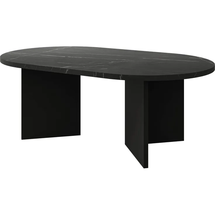 Couchtisch Gelizo 22 mm (Farbe: Schwarz / Schwarzer Marmor)
