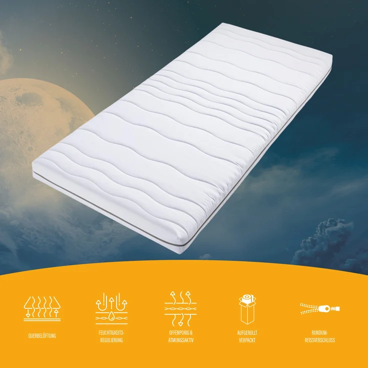 BeCo Mona Basic mit Gratis Kissen Größe 140 x 200 cm Härtegrad H3 (80 kg - 120 kg) – Bild 9