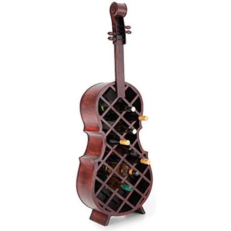 Stagecaptain Weinregal WR-21 Stradivino Wein- & Flaschenregal für 21 Flaschen, Weinständer Holz stehend in Vintage-Optik "Cello" Design – Bild 5
