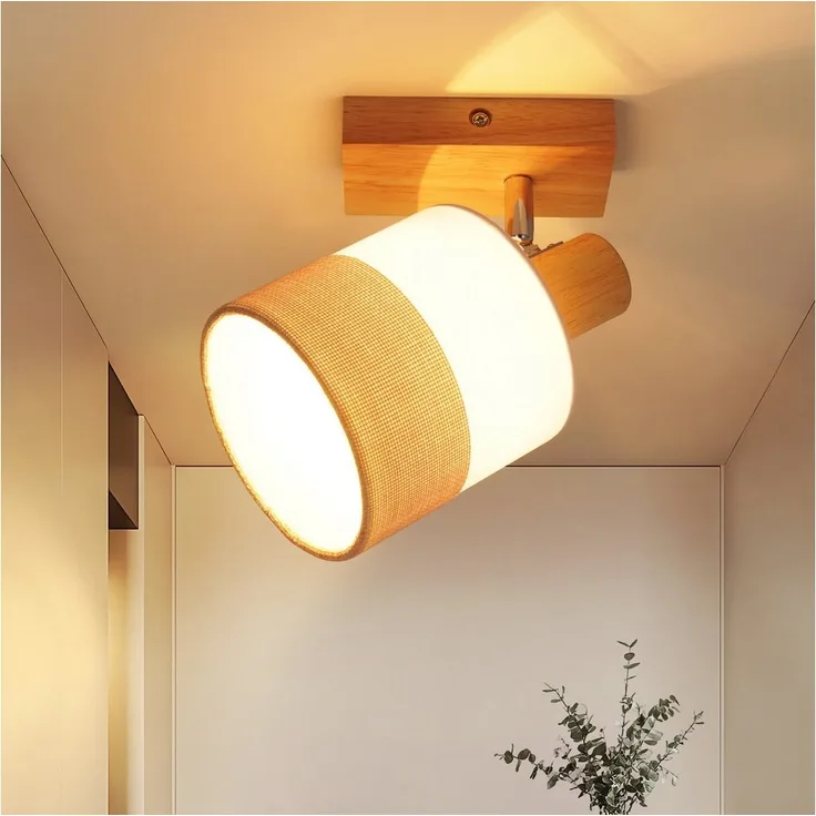 Nettlife Deckenstrahler Wohnzimmer Holz 1/2/3/4 Flammig E14 Vintage Deckenleuchte Deckenspot, LED wechselbar, perfekt für Flur, Wohnzimmer, Schlafzimmer, Esszimmer