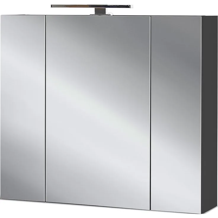 Spiegelschrank vito Mayor, Glas, Holzwerkstoff, Schwarz, Verspiegelt, 76 x 71 x 23 cm