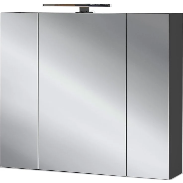 Spiegelschrank vito Mayor, Glas, Holzwerkstoff, Schwarz, Verspiegelt, 76 x 71 x 23 cm – Bild 1