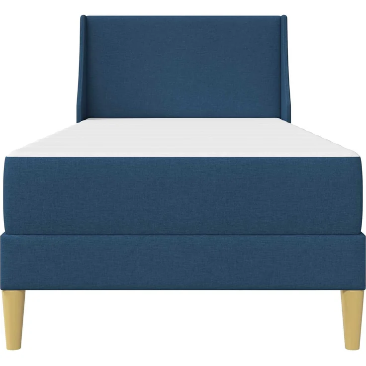 vidaXL Bettgestell mit Matratze Blau 90 x 200 cm Polyester 3414718 – Bild 6