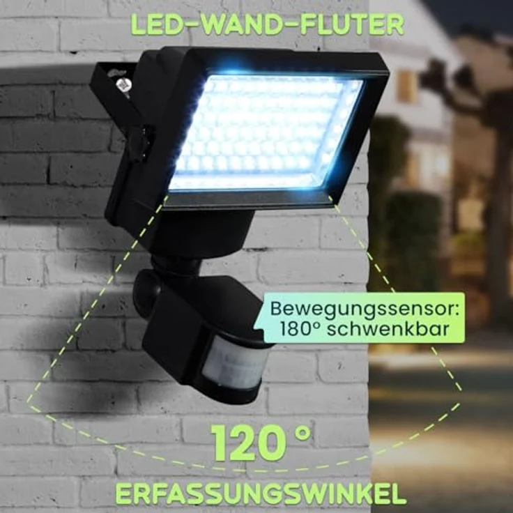Casativo LED Solar-Strahler mit Bewegungsmelder, 600 Lumen, spritzwassergeschützt für Garten & Hof – Bild 5