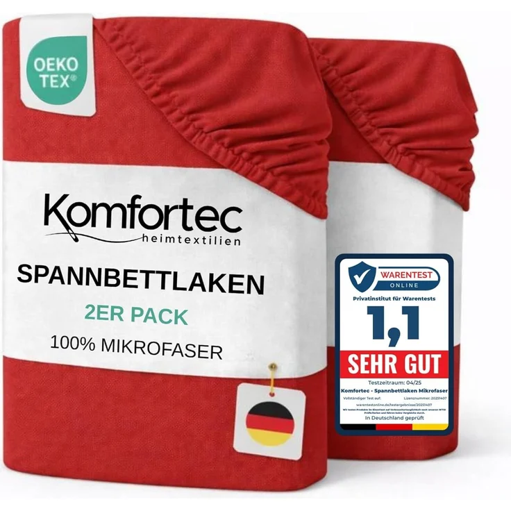 Komfortec Spannbettlaken Boxspringbett bis 15cm - 30cm Matratzenhöhe, Mikrofaser, Gummizug: Rundum, (2 Stück)