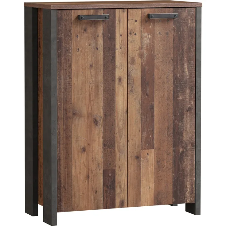FORTE Clif Schrank, Holzwerkstoff, Grau/Braun, 86,7 x 115,1 x 41,6 cm