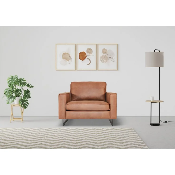 Places of Style Loveseat Pinto, mit Keder, Metallfüßen und auch in Cord Bezug erhältlich