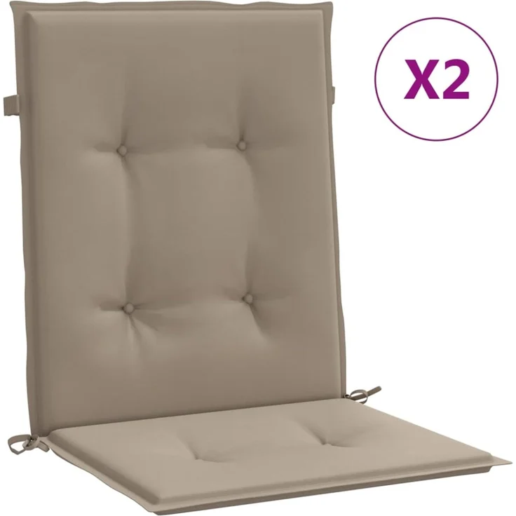 vidaXL Gartenstuhlauflagen für Niedriglehner 2 Stk. Taupe 100x50x3 cm 47562 – Bild 2