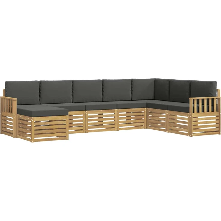 vidaXL Outdoor-Sofagarnitur 8 stk. 8-Sitzer Weiß und Anthrazit 3392307 – Bild 2
