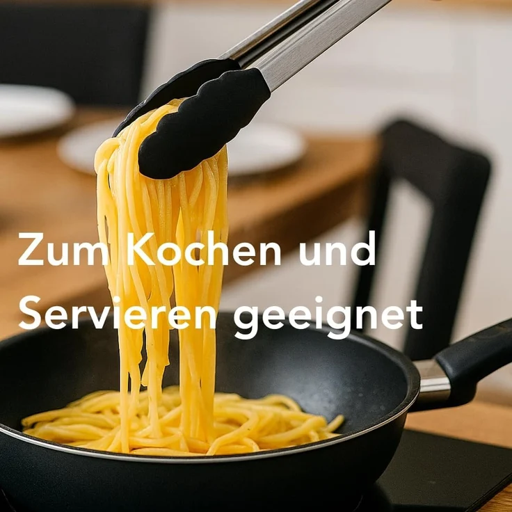 Koch- und Servierzange mit Verschluss, schwarz, Länge: 40 – Bild 5