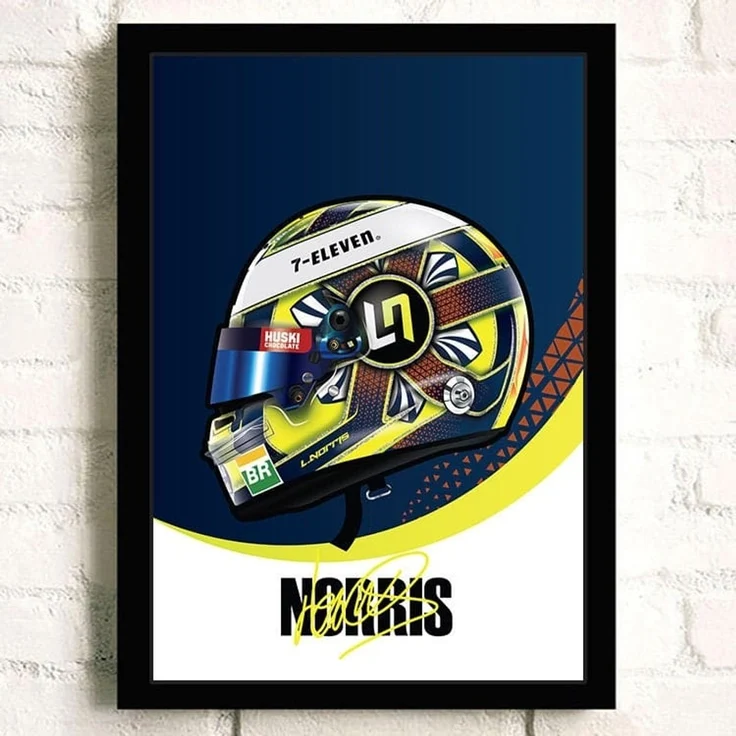 Poster Formel 1 Helm Rennfahrer Name Unterschrift · Deko Print ohne Rahmen - E Hulkenberg / 60x90 cm – Bild 3