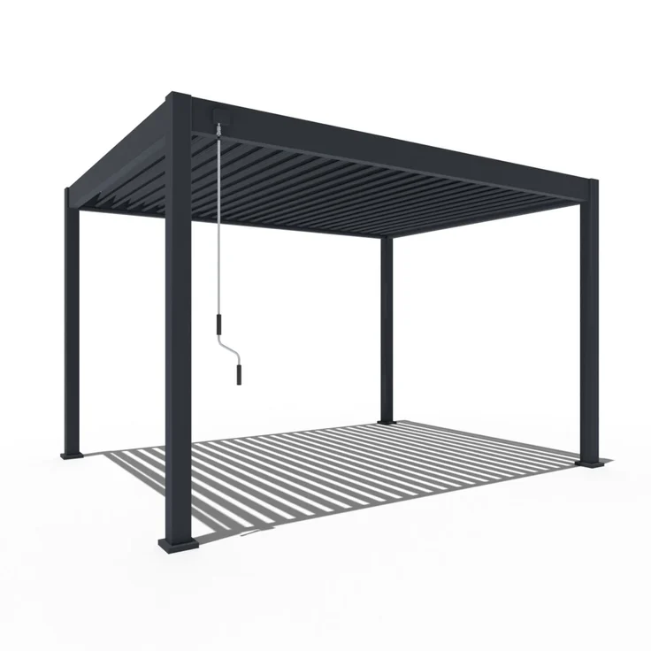 Weide Deluxe | Pergola Voll Aluminium freistehend | 3 x 4 M | Lamellendach anthrazit – Bild 2