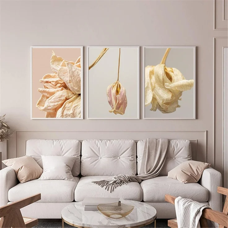 Poster Set 3er Blumen Wandposter Wohnzimmer Schlafzimmer C-40 x 50 cm – Bild 3