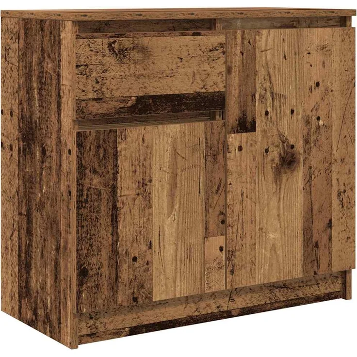 vidaXL Sideboard mit Schublade Altholz-Optik 71x35x65 cm Holzwerkstoff 861605 – Bild 2