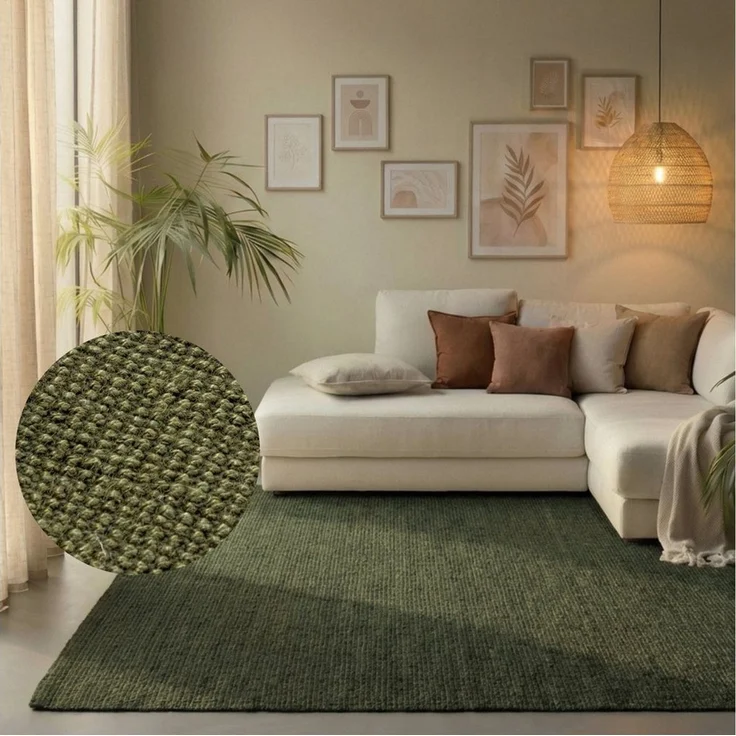 HANSE Home Teppich Jaipur Juteteppich, Läufer und Rund, rechteckig, Höhe: 10 mm, Naturfaser, Wohnzimmer, Esszimmer, Schlafzimmer, Boho, GRS – Bild 1