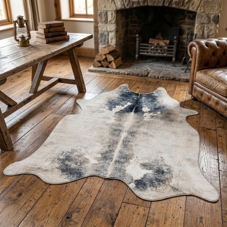 Gino Falcone Fellteppich Emilia, fellförmig, Höhe: 3 mm, Kunstfell, bedruckt, Kuhfell-Optik, ideal im Wohnzimmer & Schlafzimmer – Bild 1