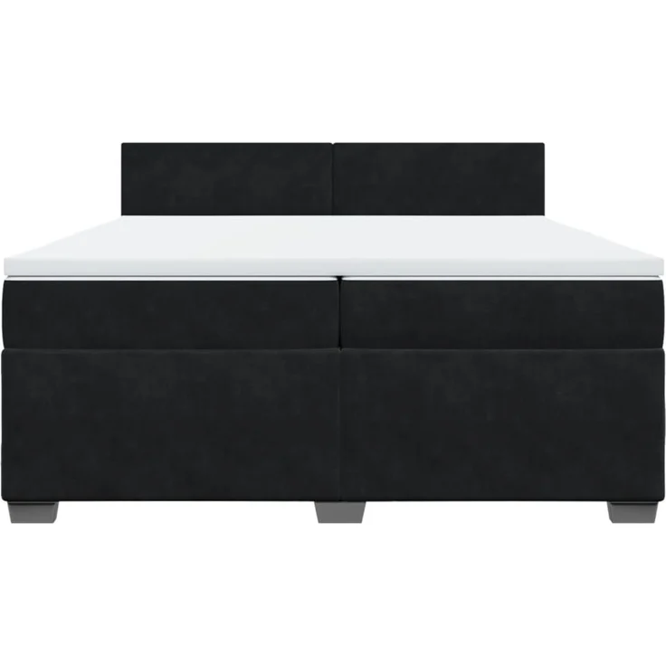 vidaXL Boxspringbett mit Matratze Schwarz 200x200 cm Samt 3288698 – Bild 6