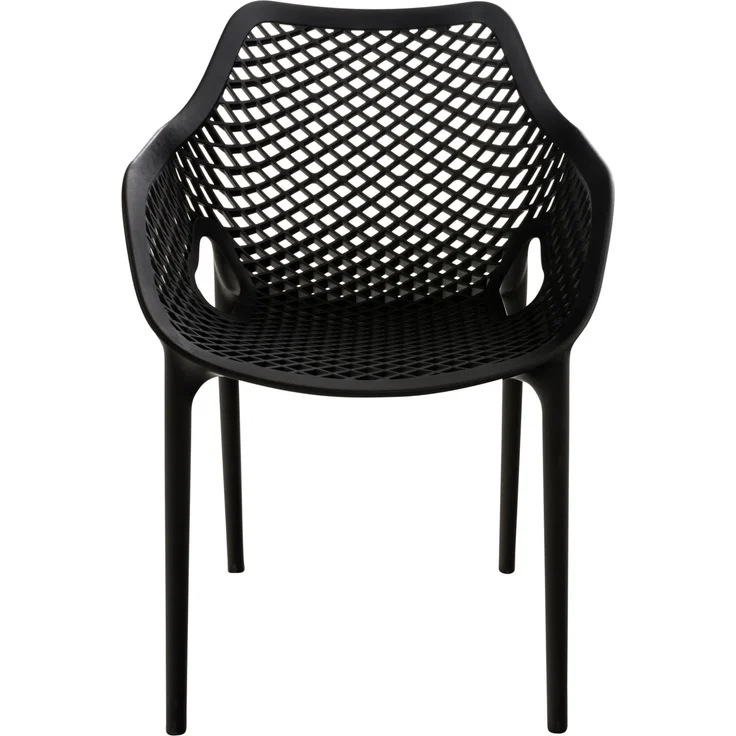 CLP Gartenstuhl Air XL 4er Set, Modern, Gestell Kunststoff, stapelbar, wetterfest,schwarz – Bild 2