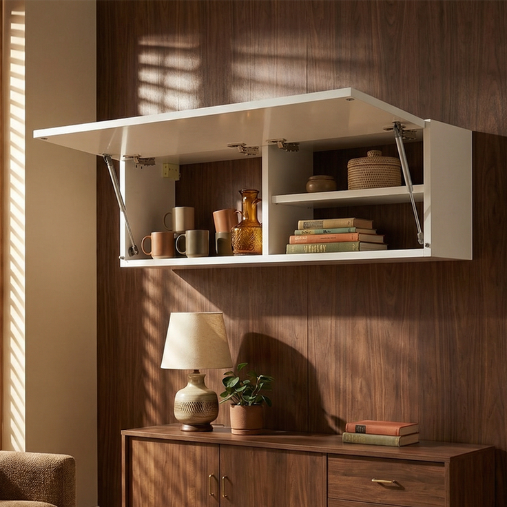 Home Nature Wohnkonzept Hängeschrank für Küche, Bad und Schlafzimmer aus Spanplatte, 30 x 25 x 120 cm, Weiß – Bild 4
