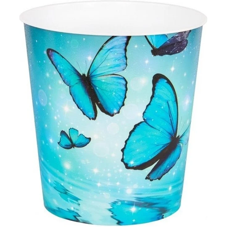 Idena Papierkorb Schmetterling Motiv, 9 Liter, Kunststoff, Mülleimer für Kinderzimmer, Blau – Bild 3