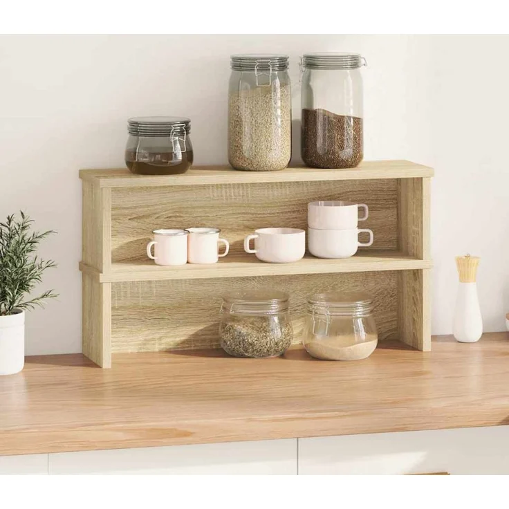 vidaXL Küchenregale Stapelbar 2 Stk. Sonoma-Eiche 60x15x16 cm 860504 – Bild 2