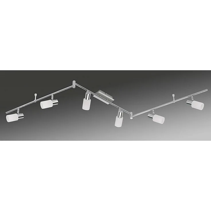 TRANGO LED Deckenstrahler, 6-flammig 2007-68 LED Deckenstrahler Chrom-Optik & Aluminium gebürstet Serie *GRACE* inkl. 6x G9 LED Leuchtmittel 3.000K warmweiße Lichtfarbe Badleuchte, Flurleuchte, Küchenleuchte, Schwenkbare LED Deckenlampe, Kronleuchter