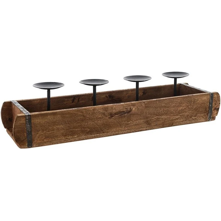 CEPEWA Holzkiste Holzkiste Ziegelform Altholz 30x25cm Upcycling Buche Metallhenkel – Bild 3