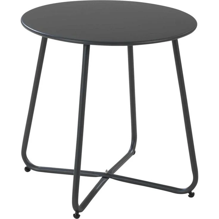 Outdoor Beistelltisch LIAM, Ø 45 cm, Anthrazit, Metallplatte, Stahl, Geeignet für den Außenbereich, verstellbare Nivellierung – Bild 1