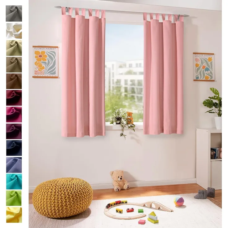 heimtexland Vorhang Dekoschal Baumwolle Fensterdeko Gardine blickdicht (1 St), Schlaufen, blickdicht, Polycotton, Natur I Kräuselband oder Schlaufen I verschiedene Größen