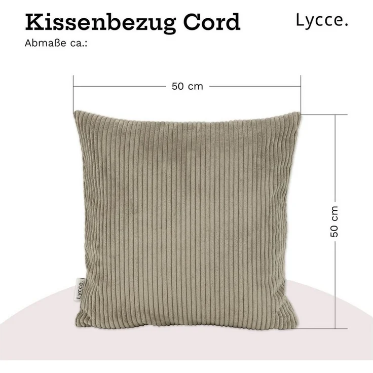 Lycce Dekokissen Kissenbezug 2er Set CORD Stoff (50 x 50 cm) - made in EU – Bild 2