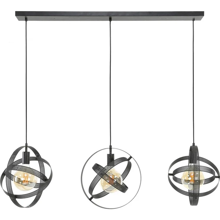 KAWOLA Hängeleuchte DILLY Hängelampe 3-flammig Metall schwarz 150 x 33 x 115 cm – Bild 3