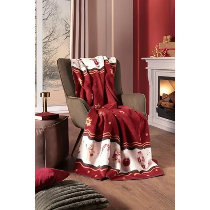Wohndecke Toy's Delight Ruby mit weihnachtlichen Motiven, Weihanchtsdecke in, Villeroy & Boch, Made in Germany – Bild 2