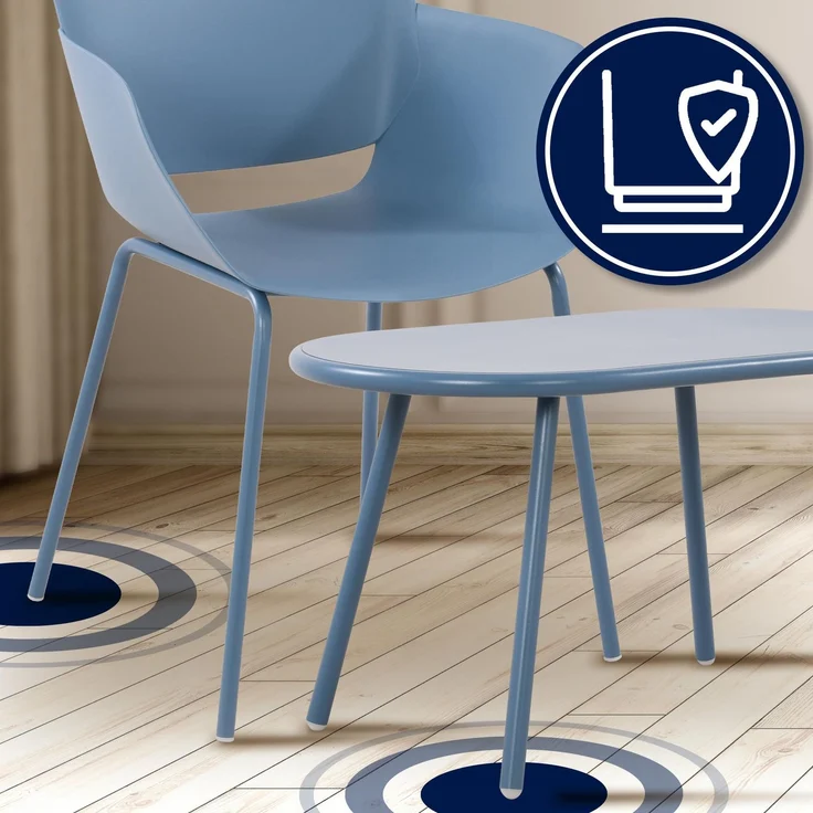 CLP Sitzgruppe Velvena Set Tisch Velva Stühle Alpena wetterfest und UV-beständig,blau 2 Stühle – Bild 4