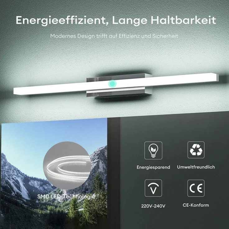 Mai & Mai LED Spiegelleuchte Spiegellamp Badleuchte Wandleuchte 6000K Badlampe Spiegelstrahl – Bild 3