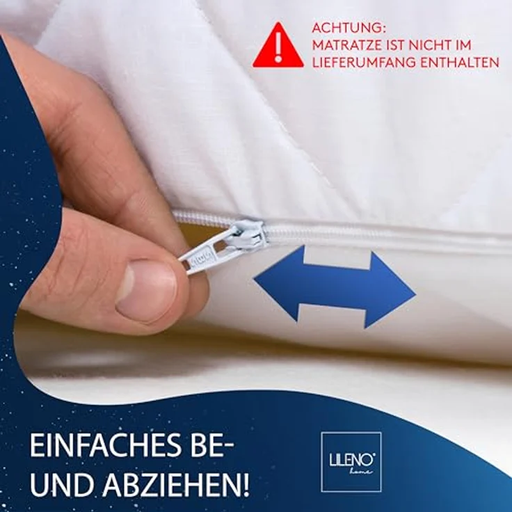 LILENO HOME Kinderbett Matratzenbezug 70x140 cm Reißverschluss - waschbarer Matratzenschoner aus Microfaser ideal für Allergiker - extra weicher Schonbezug für Matratzen (rundum) Höhe 8-10 cm – Bild 7