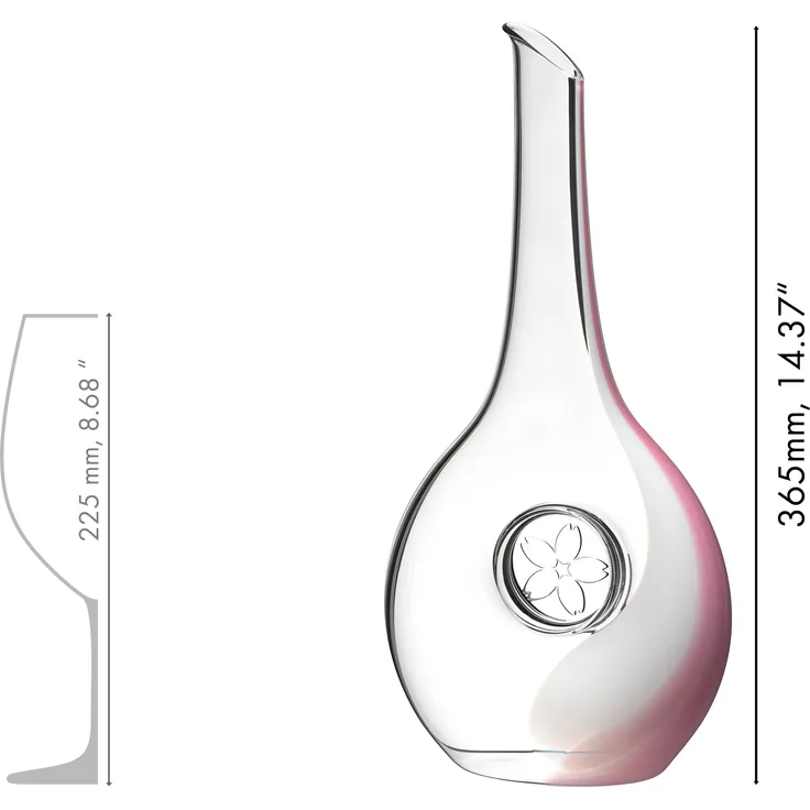 Riedel Dekanter Sakura, Dekantierkaraffe, Kristallglas, Weiß, Pink, 1. 21 L, 2021/55
