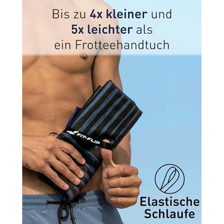 Fit-Flip Strandtuch XXL Mikrofaser, leicht und schnelltrocknend, 100% recyceltes Badetuch, kompakt, 200x90cm, sandfrei – Bild 5