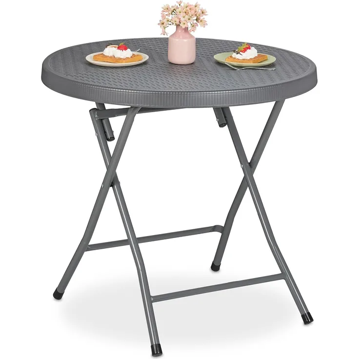 Relaxdays Klappbarer Gartentisch in Rattanoptik