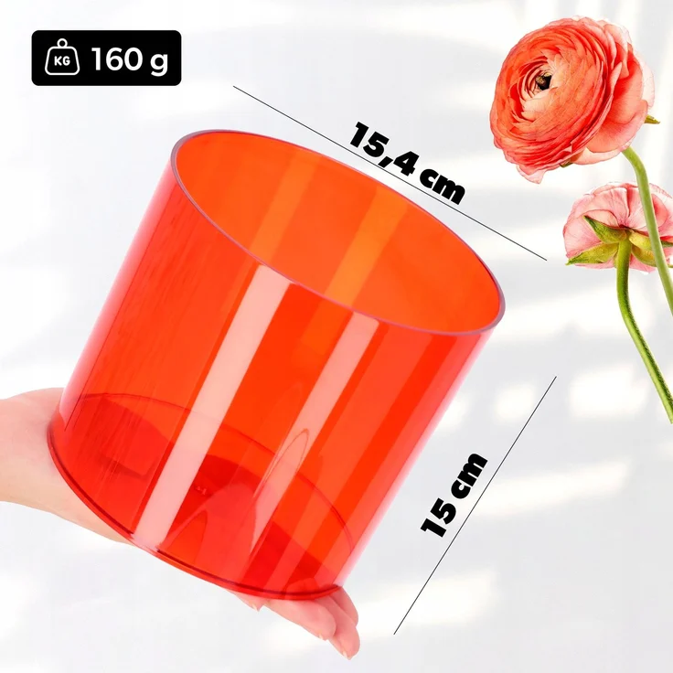 KADAX Blumentopf Blumenabdeckung rund rot 15cm – Bild 2