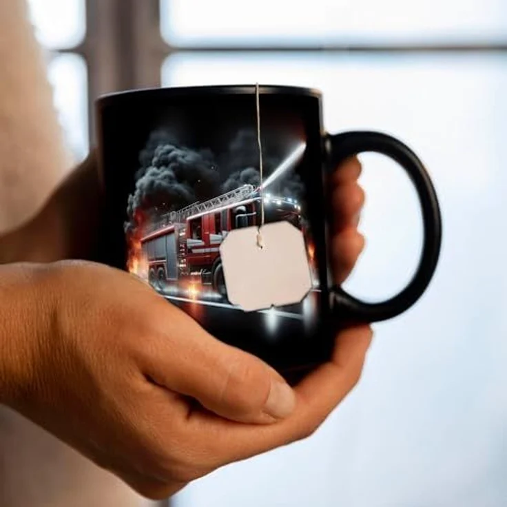 speecheese Tasse Feuerwehrfahrzeug im Einsatz Tasse in Schwarz – Bild 7
